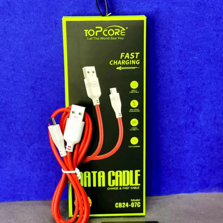کابل شارژ تایپ سی TopCore مدل CB24-07C فست شارژ